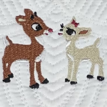 Personalized Christmas Movie Watching Blanket, Quilted Cotton Throw, White with Red Trim (Plus 5 More Border Color Options) Custom Embroidered Name with Choice of Reindeer, Snowman or Gingerbread Man