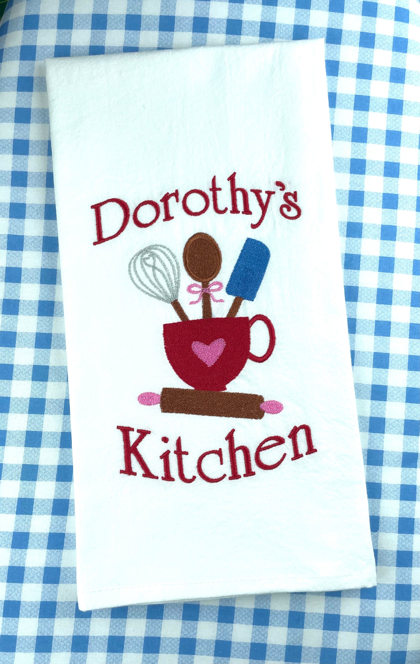 FULLY Custom Embroidered Tea Towel