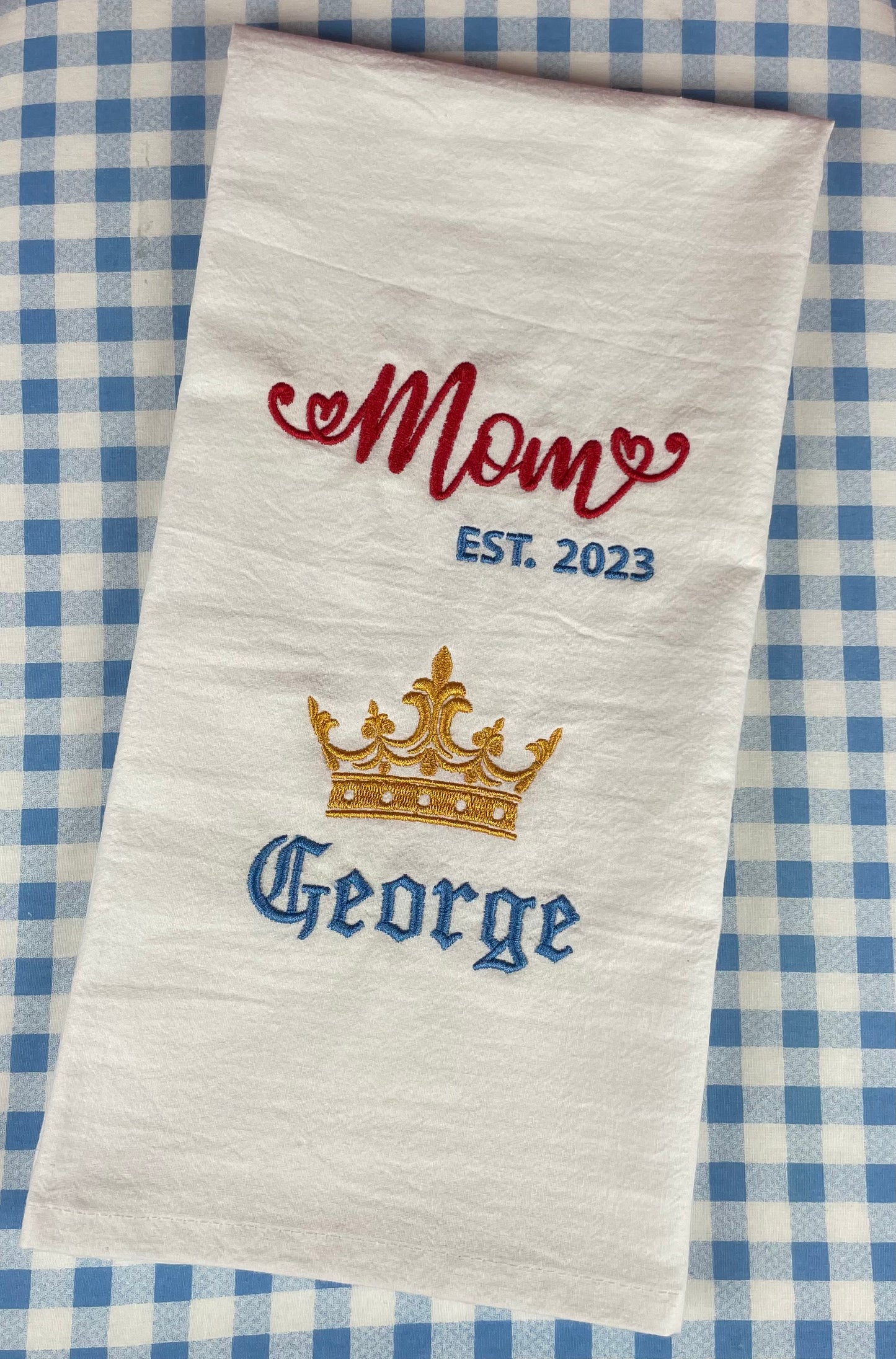 FULLY Custom Embroidered Tea Towel