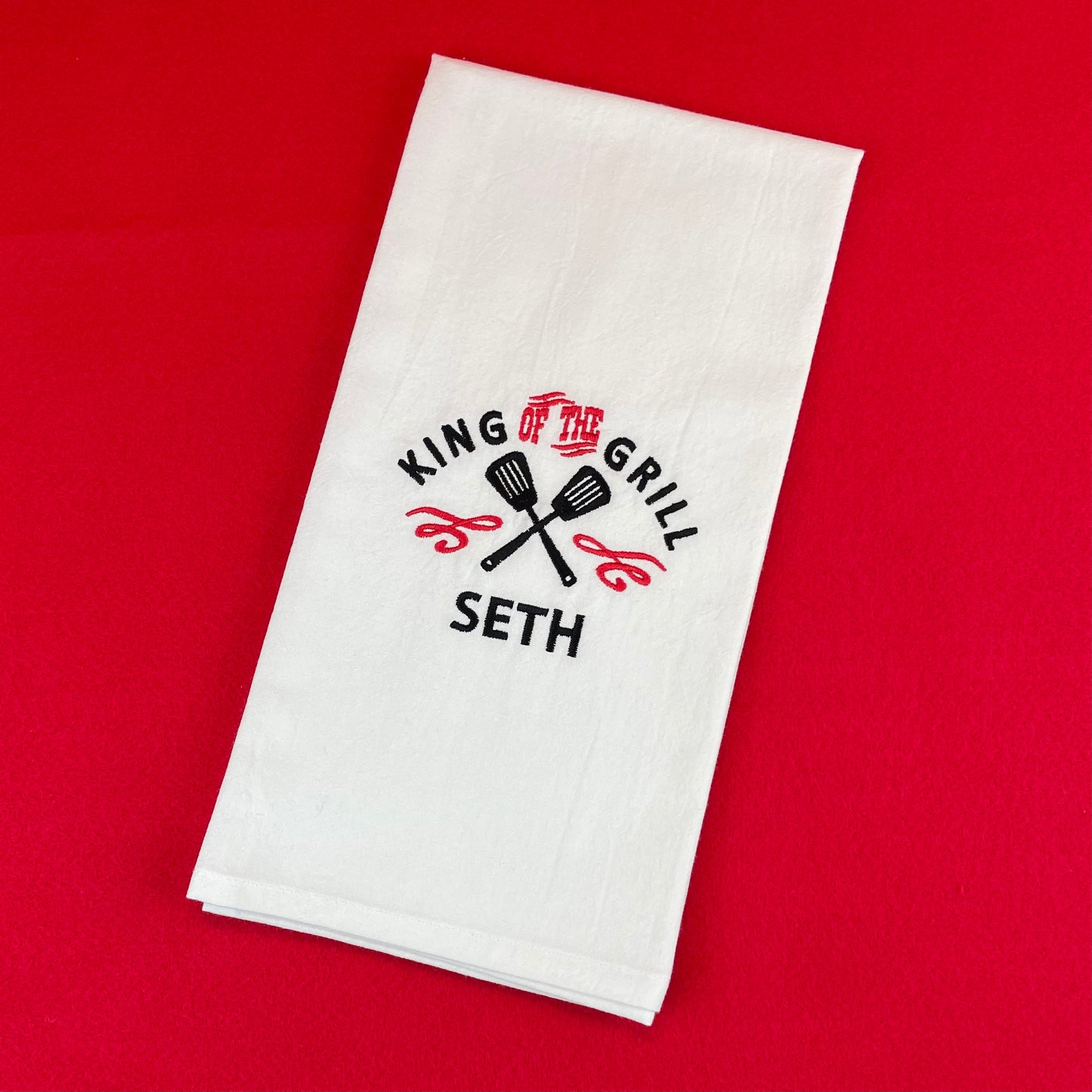 FULLY Custom Embroidered Tea Towel