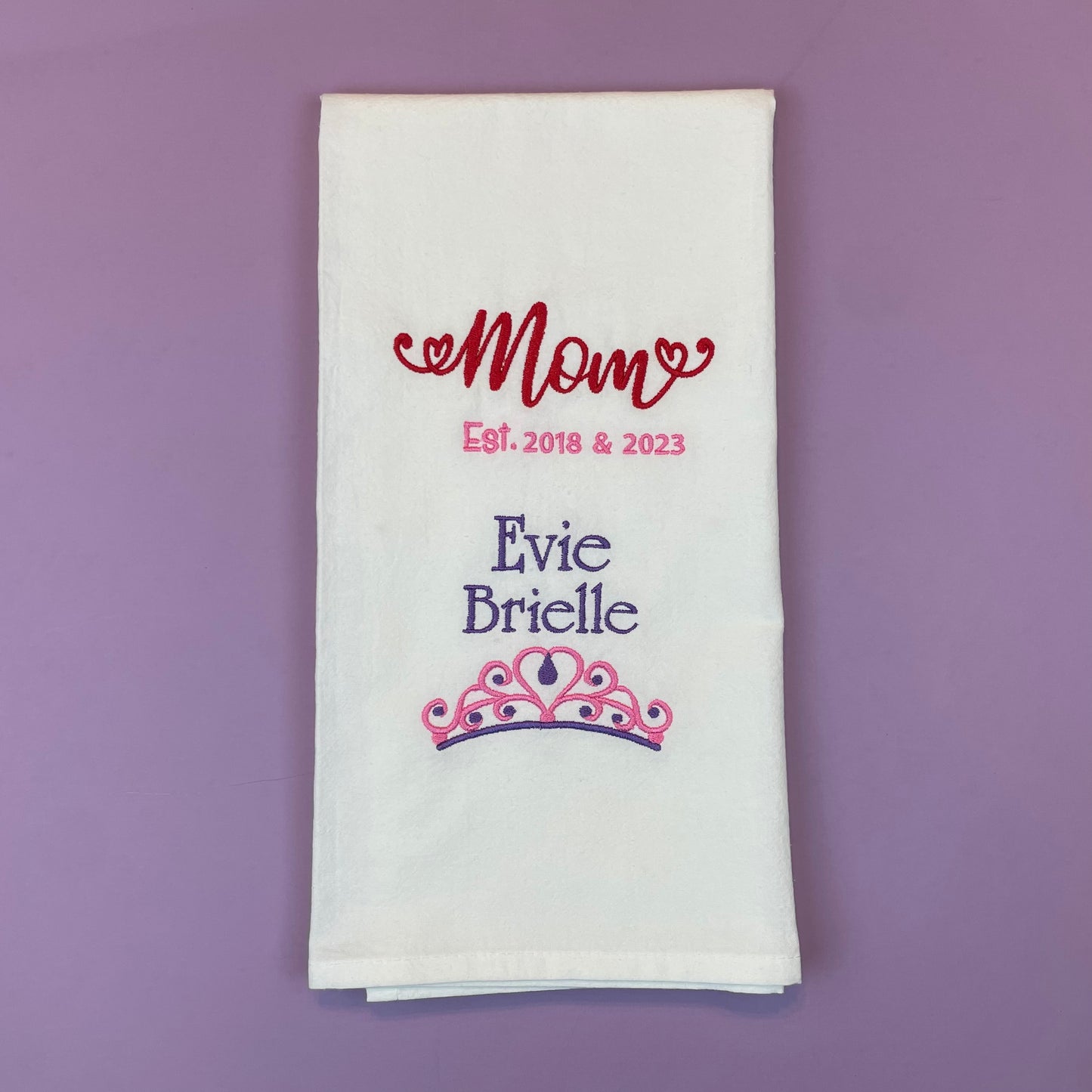 FULLY Custom Embroidered Tea Towel