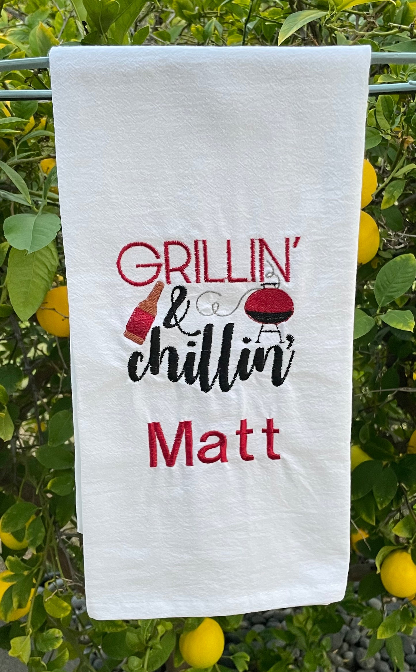 FULLY Custom Embroidered Tea Towel