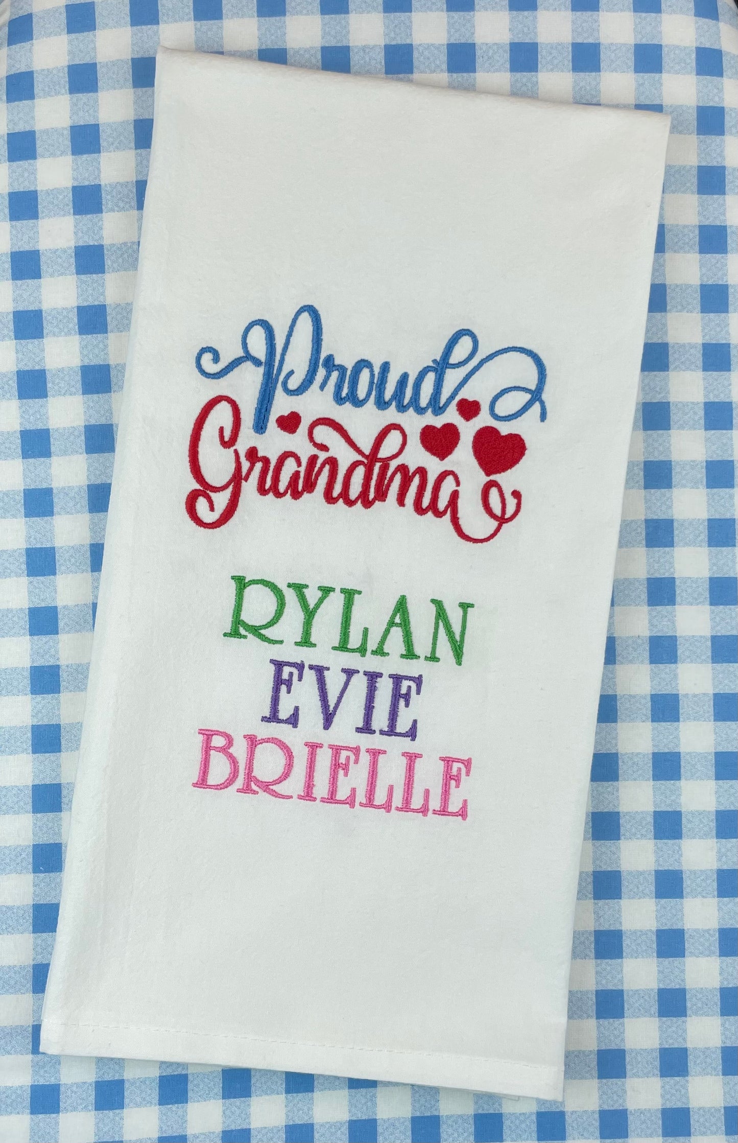 FULLY Custom Embroidered Tea Towel