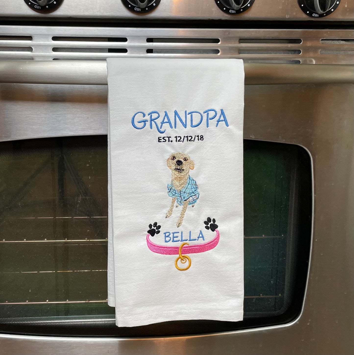 FULLY Custom Embroidered Tea Towel