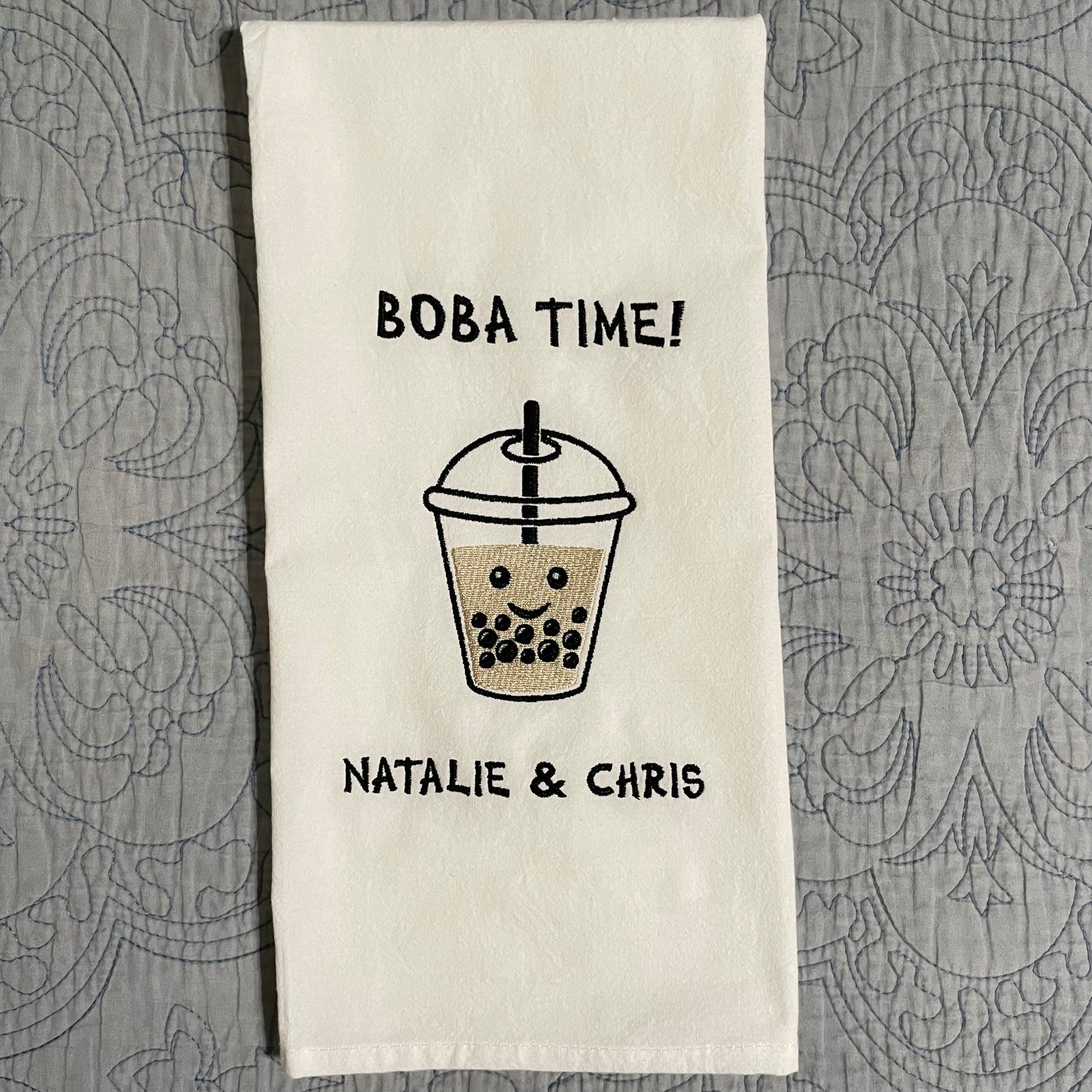 FULLY Custom Embroidered Tea Towel