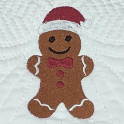 Personalized Christmas Movie Watching Blanket, Quilted Cotton Throw, White with Red Trim (Plus 5 More Border Color Options) Custom Embroidered Name with Choice of Reindeer, Snowman or Gingerbread Man