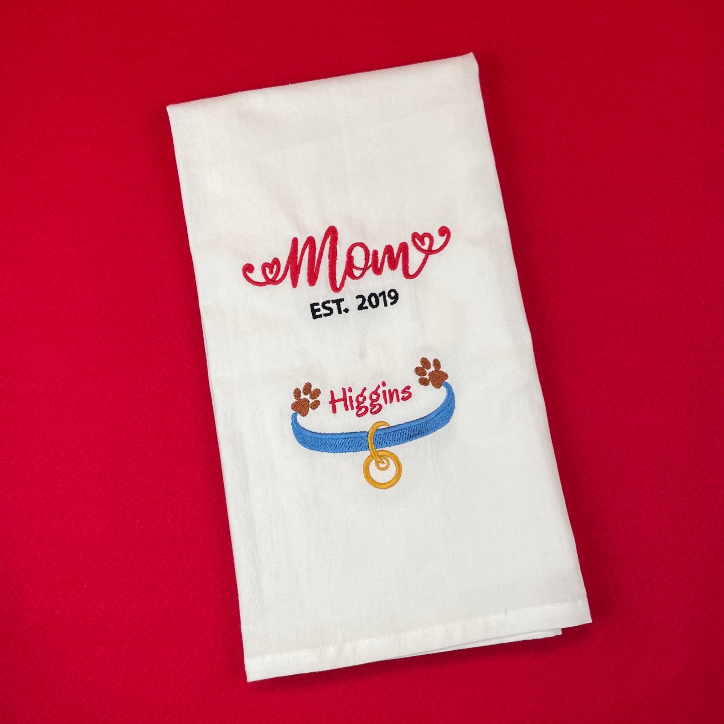 FULLY*** Custom Embroidered Tea Towel