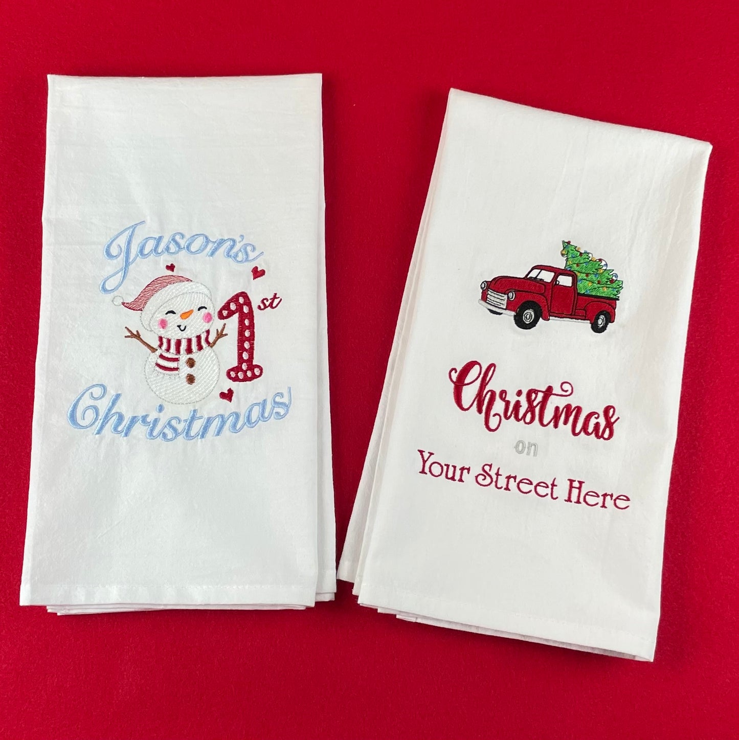 FULLY*** Custom Embroidered Tea Towel