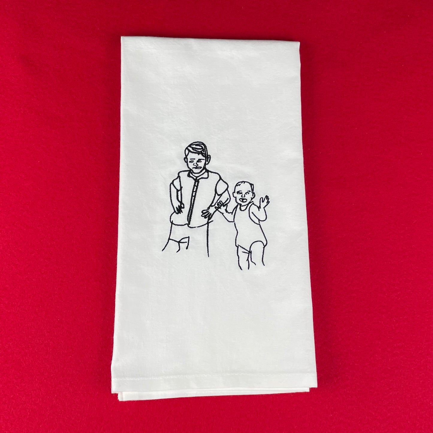 FULLY*** Custom Embroidered Tea Towel