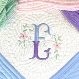 Embroidery by Michelle quilt monogram